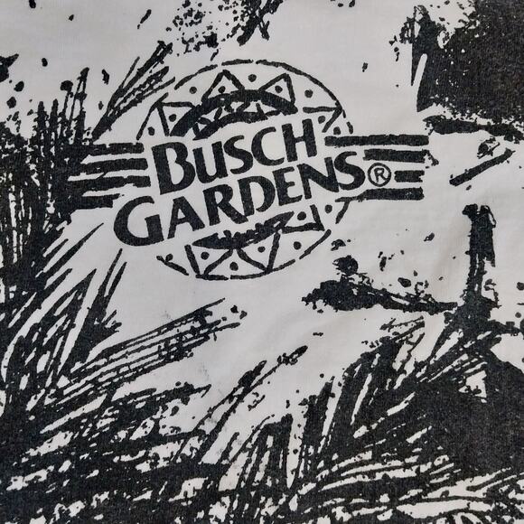 Vintage Busch Gardens Tiger All Over Print T Shirt One Size (XL) Single Stitch - Picture 3 of 7